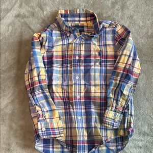 Ralph Lauren Multicolor Plaid Button-Down Shirt - Blue Yellow Red